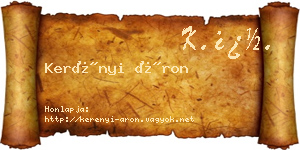 Kerényi Áron névjegykártya