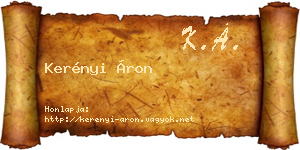 Kerényi Áron névjegykártya