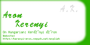 aron kerenyi business card